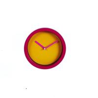 Reloj de Pared  Moderno  Decorativo Out of the Blue /  Color marco fucsia y fondo amarillo Material plástico - details 1