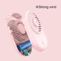 Ventilador eléctrico, conveniente carga mini USB cuello colgante ventilador con cordón para acampar viajes para oficina Escuela Hogar para (lindo rosa) - details 2