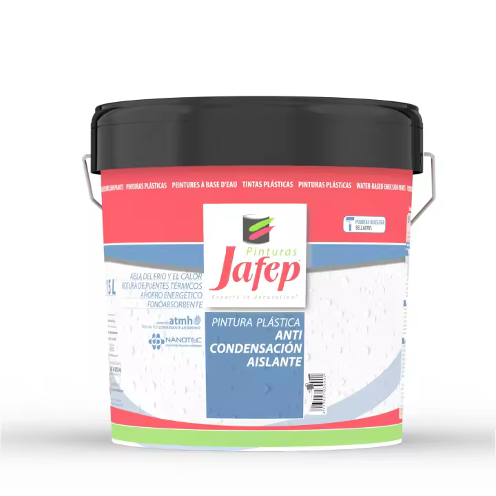 Pintura Anti condensación Jafep, nanotecnológico de acabado mate con prestaciones aislantes térmicas y acústicas. Rotura de puente térmico. Produce barrera acústica que amortigua las ondas sonoras, provengan del interior o el exterior. - 1