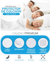 HOMESOL®  Protector de colchón impermeable de Rizo 100% Poliéster, Tratamiento Anti ácaros, Transpirable - details 0