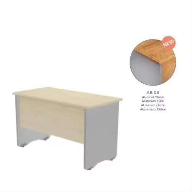 MESA DE ROCADA MODELO WORK 140X80 CM COLOR ALUMINIO/ROBLE - 1