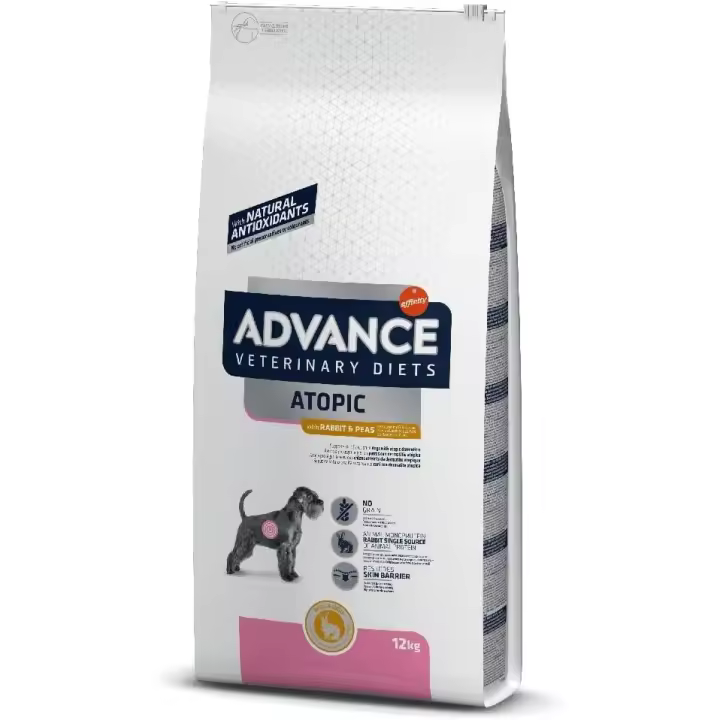 Advance Veterinary Diets Atopic - Pienso para Perros con Dermatitis atópica con Conejo y Guisantes - 12kg - 1