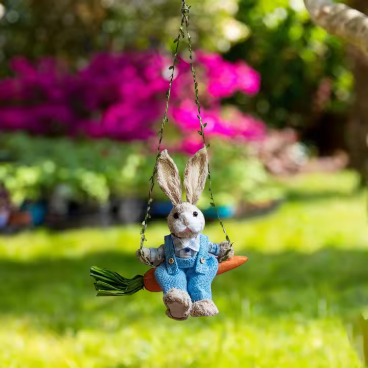 Colgante De Conejo De Pascua Decorativo Coleccionable Para Regalo De Cumpleaños Oficina Hogar Adorno Jardín Material CRYSTAL Estilo Pastoral - 1