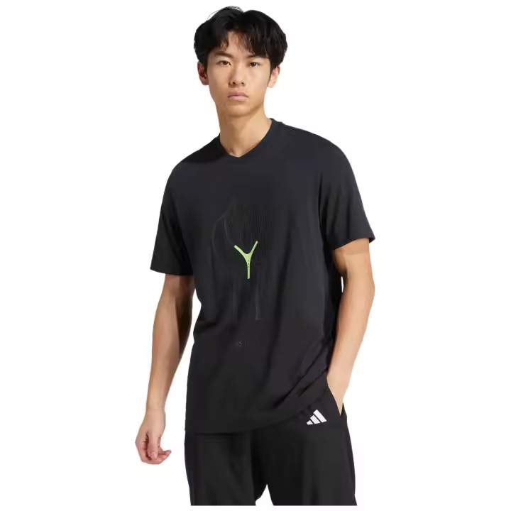 Camiseta de Manga Corta Adidas Tennis 3 Rackets Graphic para hombre en color negro - 1