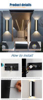 Lámpara De Pared LED 10W AC85-265V Iluminación Exterior Para Jardín Patio Corredor Decoración De Exterior Fuente De Luz LED ABS - details 4