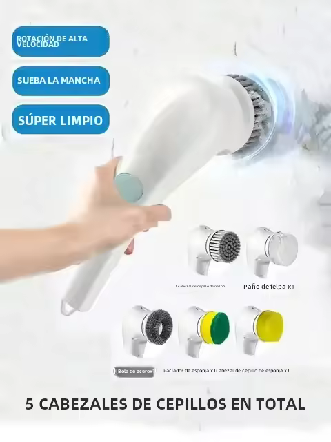 Cepillo De Limpieza Eléctrico Multifuncional Para Cocina Y Baño Cepillo Portátil De Mano Para Platos/Cacerolas Fabricado En Plástico - 1