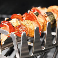 Rack De Costillas Para Barbacoa Práctico Multiusos Relleno De Asado De Acero Inoxidable Herramientas De Barbacoa - details 1