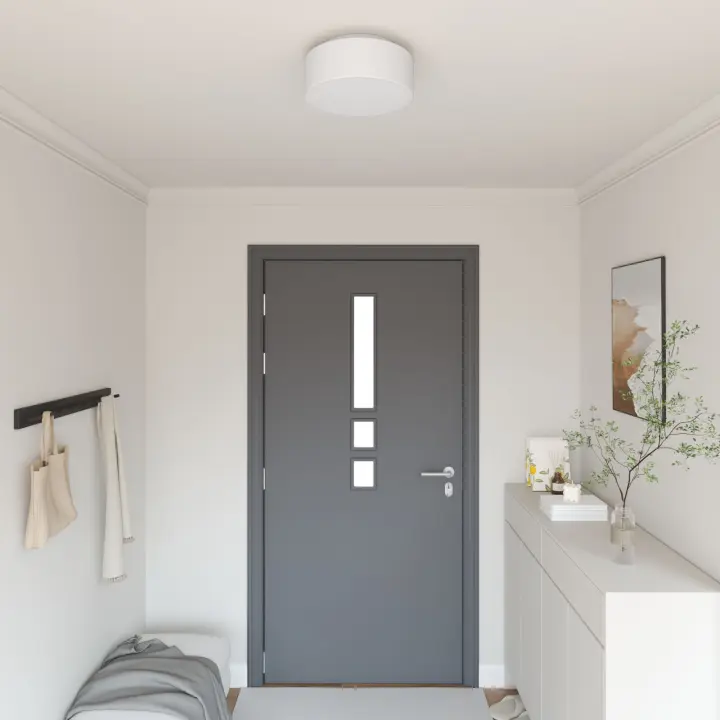 Lámparas de Techo Flush Mount vidaXL Blanco Ø 30 cm Tela E27 - 1