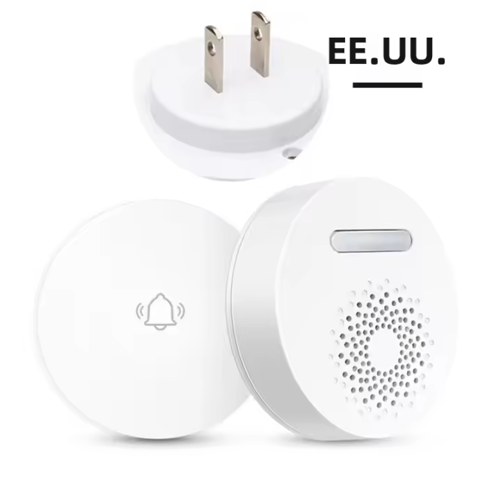Campana De Puerta Inalámbrica Autoalimentada Con Enchufe Opcional EU/US/UK No Requiere Baterías Ruido De Campana Remoto Impermeable 100M - 1