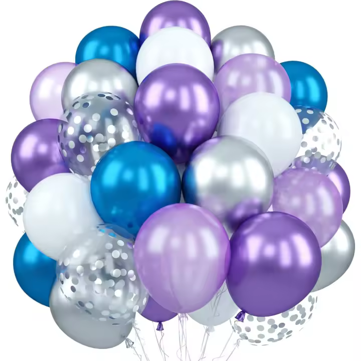 Red White Blue Balloons, 12 Inch Pearl Metallic Blue Red White Confetti Latex Helium Balloon for Royal Patriotic Platinum Jubilee Royal Union Jack Birthday Baby Shower Graduation Party Decorations - 1