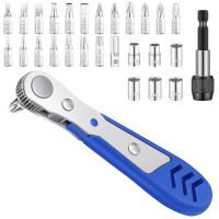 Juego De Destornilladores Magnéticos De 28 Piezas Con Cabeza De Encaje Y Mango Reversible De 90 Grados Para Trabajo En Espacios Limitados - details 2