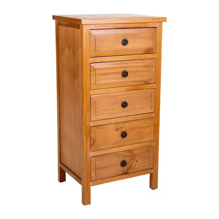 WANDERLUST DECO Mesita de Noche Sinfonier de Madera 5 Cajones | Organización y Almacenamiento Eficiente - 1