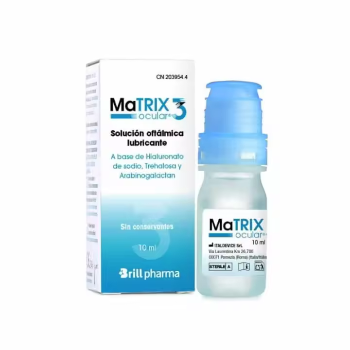 Brill Pharma MATRIX Ocular 3 Solución Oftálmica Lubricante 10ml - Tratamiento para Ojo Seco con Propiedades Antioxidantes - 1