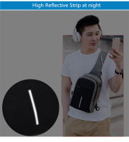 Bolsa De Hombro Pequeña Para Hombre Con Carga USB Impermeable Bolsa De Pecho Para Viaje Estilo Business Material Oxford - details 9