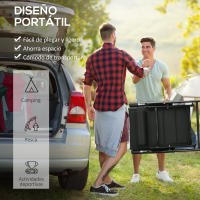 Outsunny Conjunto de 2 Sillas de Camping Plegables Sillas de Jardín con Marco de Aluminio Reposacabezas y Reposabrazos Carga 130 kg para Terraza Playa 54x67x108 cm Negro - details 5