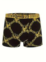 Juego De 4 Boxers Para Hombre Sexy Y Retro Antibacteriano Transpirable Shorts De Pecho Planos Y Cómodos Talla L-4XL Colores Negro Y Oro - details 7