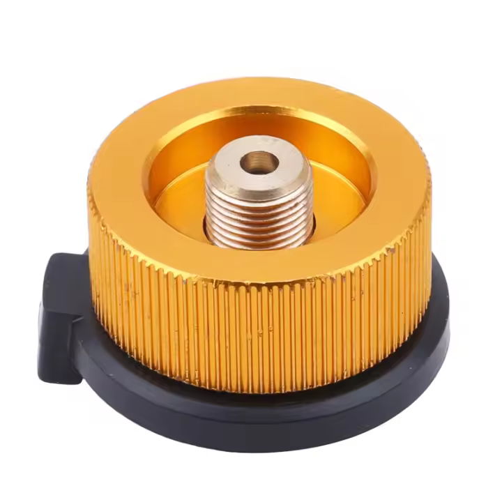Adaptador De Conversión Para Estufa De Camping Al Aire Libre Conector De Horno De Tipo Split Tanque De Recarga De Gas Carburante De Cilindro Aleación De Aluminio Dorado - 1