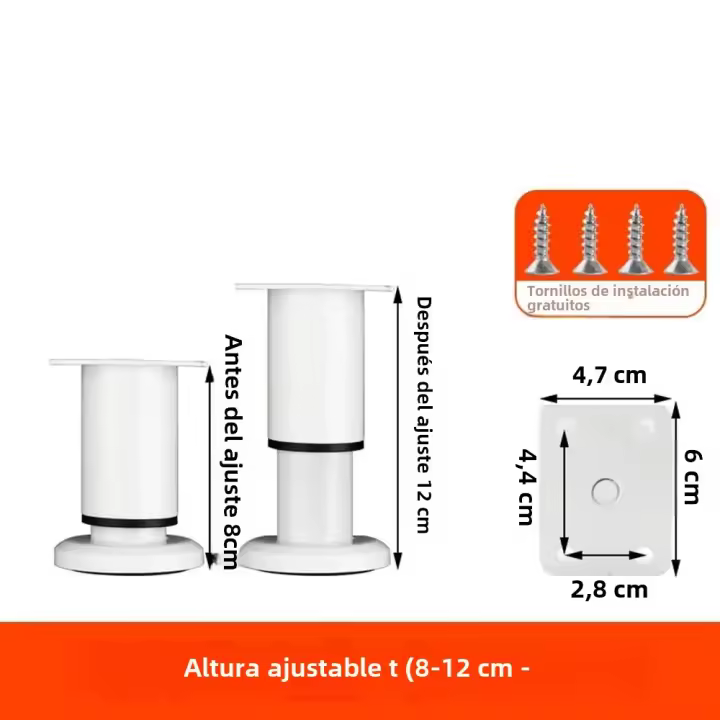 Pies De Muebles Ajustables De Acero Inoxidable Para Sofá Armario Estante Negro Y Blanco Hardware De Madera Metálica Para Armario De Baño - 1