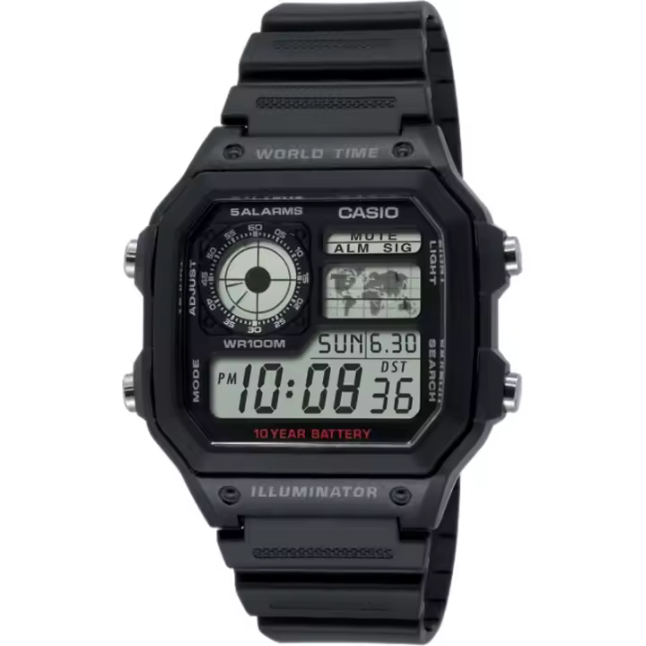 Casio Ae-1200wh-1av Youth Reloj Para Para Hombre Color Negro Digital. 100 Metros. - 1