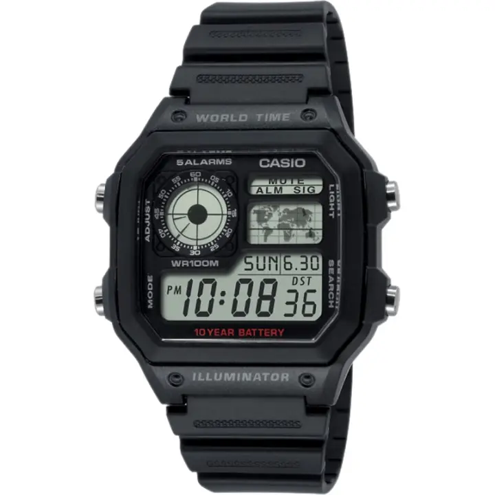 Casio Ae-1200wh-1av Youth Reloj Para Para Hombre Color Negro Digital. 100 Metros. - 1