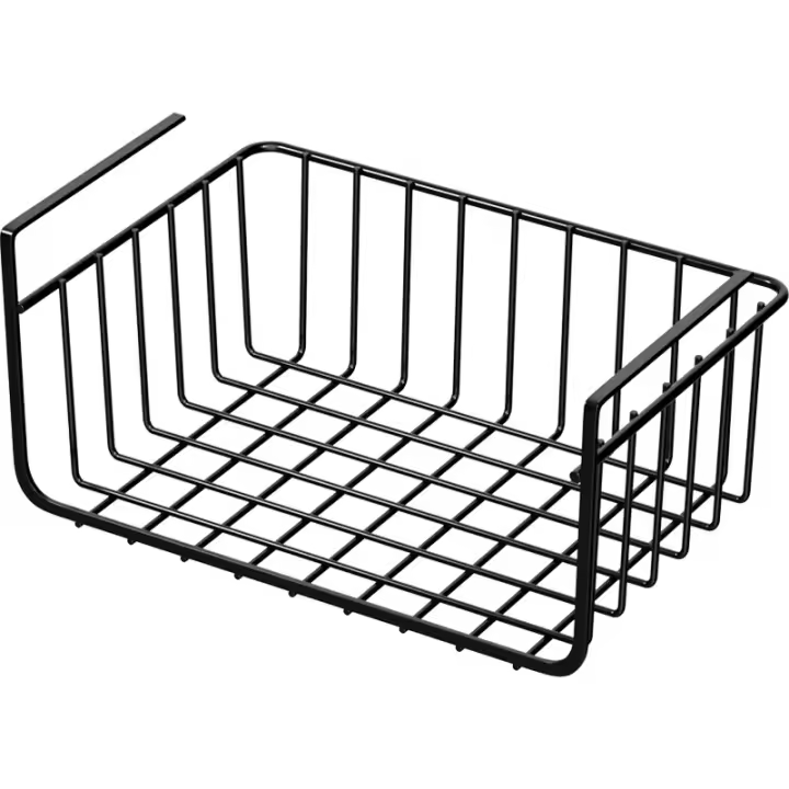 Cesta de Almacenamiento Debajo del Estante de Metal Negro - 1