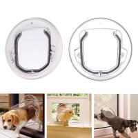 Puerta De Seguridad Para Perros Y Gatos Con Ventana De Cristal Deslizante Cerradura De 4 Maneras Para Pupusas Y Gatitos Suministros Para Mascotas - details 4