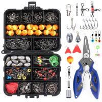 Set de Accesorios para Pesca de 263 piezas Caja de Aparejos con Pinzas, Anzuelos, Pesas, Deslizamientos Deportes y Exteriores - details 1