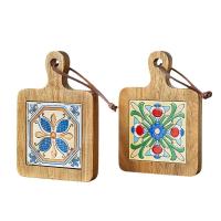 Tappetizes De Madera Estilo Japonés Creativos Antideslizantes Con Patrón Artístico Delineado Delicado Para Bebidas Tamaño Approx 10x10cm - details 8