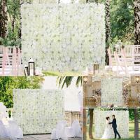 6Pcs Paneles De Flores Artificiales Rosas Y Euforbia En Seda Para Decoración De Fondo De Bodas Y Fiesta Decoración Del Hogar Y Eventos - details 7