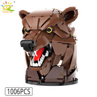HUIQIBAO MOC Bloques De Construcción Creativos De Lobo Cabeza De Ciervo Águila Adorno De Pared Y Escultura De Animal Para Decoración Del Hogar Y Juguete - details 11