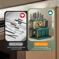 Soporte Ajustable De Acero Inoxidable Para Secado De Platos Y Cuchillos Con Desagüe Sobre El Fregadero Organizador De Almacenamiento Para Cocina - details 4