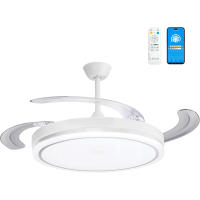 Ventilador de Techo Moderno 66W con 4 Aspas Retráctiles, Luz LED 36W, Motor DC 30W, 6 Velocidades, 3CCT, Control Remoto Ostark-LEDUNI - details 6