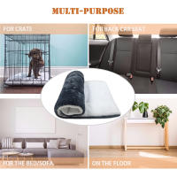 Manta De Descanso Para Perros Y Gatos Super Suave En Flanela Gris Protección Contra El Frío Del Otoño E Invierno Lavable - details 3