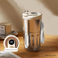 Taza De Café Inteligente De Viaje 450ML Termo De Acero Inoxidable Con Pantalla LED Y Termómetro Botella De Vaciado Portátil Termo Aislado - details 5