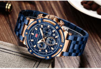 Reloj De Pulsera De Cuarzo MINI FOCUS Para Hombre Con Cronógrafo Y Manos Luminosas Acero Inoxidable Bisel Redondo Resistente Al Agua - details 23