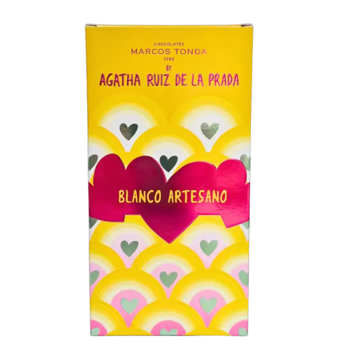 Chocolates Marcos Tonda & Agatha Ruiz de la Prada - Pack 7 uds | Chocolate Blanco Artesano 500g - Calidad Artesanal y Diseño Exclusivo Agatha Ruiz de la Prada - 1