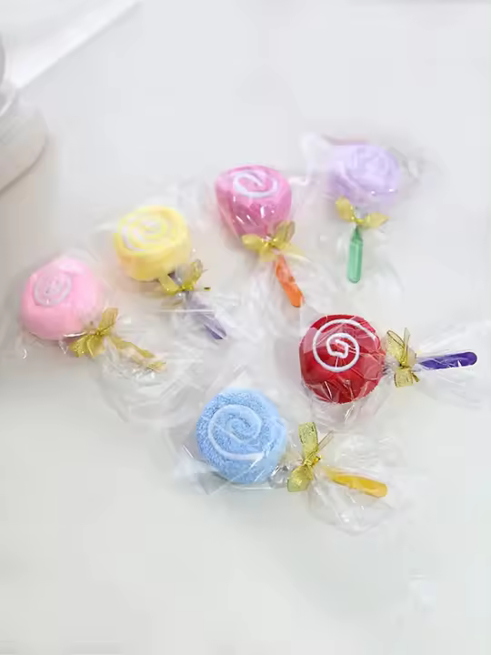 Toalla En Forma De Lollipop 1/3/5 Piezas Regalo Creativo Y Lindo Para Bodas Cumpleaños Decoración Del Hogar Regalos Para Mujeres - 1