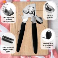Leeseph Abrepuertas Comercial Manuales Con Mango Largo Y Cómodo Para Botellas De Lata Pesadas Fácil De Usar Para Grandes Latas Negro Y Plateado Para Cocina Restaurante - details 2