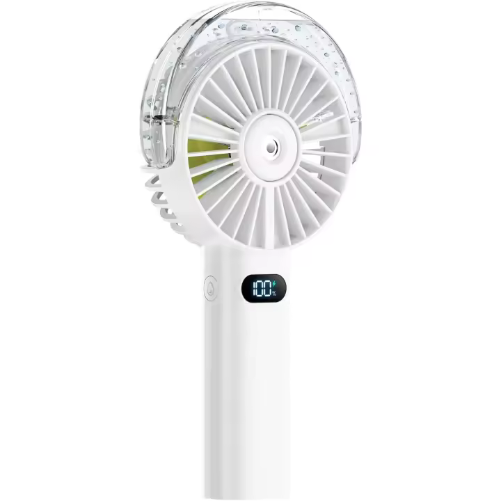 Ventilador de mano - Ventilador portátil - Ventilador de niebla - Ventilador - Ventilador pequeño - Ventilador de niebla pequeño - Batería recargable de 4000 mAh - Pantalla LED - Adecuado para viajes, exteriores, playa - 1