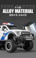 Ford RAPTOR F150 Police Car Pickup Simulación De Aleación De Metal Modelo De Coche a Escala 1:28 Con Sonido Y Luz Juguetes De Camión Off-Road Big Foot - details 3