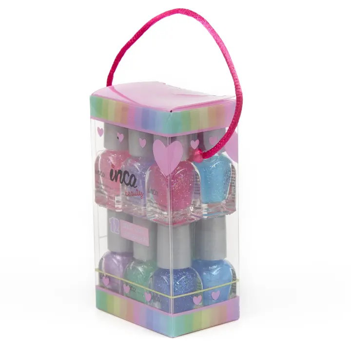 Inca Set 12 Mini Pintauñas Niñas Colores Brillantes - Lavable con Agua - Ideal Manicura Niñas - Fácil de Eliminar Lavando las Manos - Pintauñas Niñas NO TÓXICO - Esmalte Uñas Infantil al Agua - 1