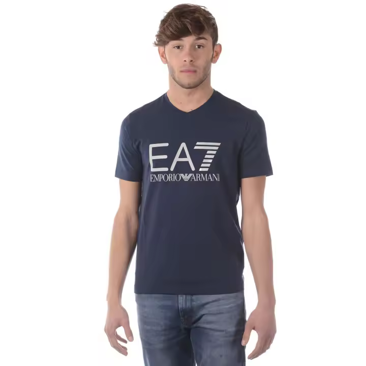 Emporio Armani EA7 Camiseta Algodón Hombre Azul Oscuro 3 ZPT34PJ20Z 1554 - 1