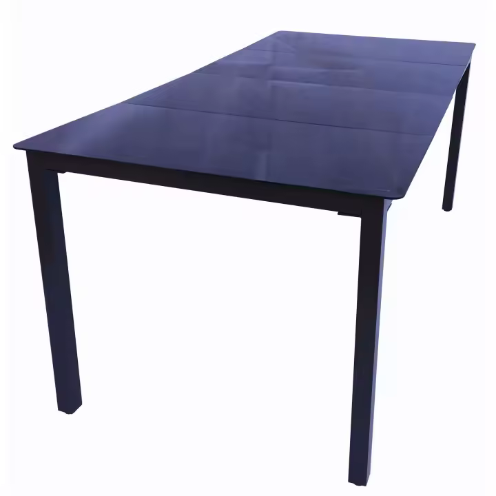 Gartentisch aus Glas und Aluminium | Esstisch | ca. H. 73 B. 189 x T. 90 cm | Anthrazit | Balkontisch Gartenmöbel - 1