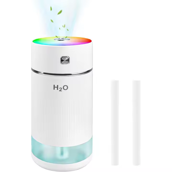 Mini Humidificador, Humidificador USB Portátil, Humidificador de Interior, 250ml, para Su Uso En Coches, Dormitorios y Oficinas - 1