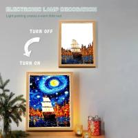 Marco De Fotos Pintura LED Luz Nocturna Lámpara De La Luna Van Gogh Cielo Estrellado Arte Para La Pared Decoración De Habitación Regalos Para Amigos - details 3