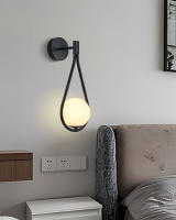 Lámpara De Pared LED De Vidrio Para Sala De Estar Estudio Dormitorio Lámpara De Noche Con Cobre Negro G9 7W Iluminación Interior Para Pasillo - details 1