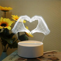 Lámpara De Noche 3D 'Amor' Con Ilusión Optica Y Toque Cambio De Color Ambiental 7-Color Para Dormitorio Luz LED ABS Fuente De Alimentación DC - details 0