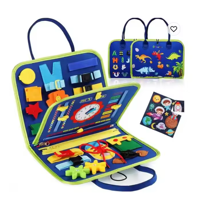 Tabla de Actividades Montessori para niños Pequeños, Libro de Juegos Educativos preescolares Integrales, ideal para Viajes en Avión y Automóvil, Gift de cumpleaños, rose color - 1