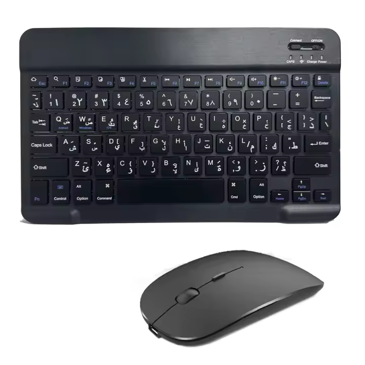 Teclado Bluetooth Inalámbrico Multilenguaje Azerty Para iPad Mac PC Tablet Celular Y Laptop Con Ratón Mini Soporte Multilenguaje Incluye Ruso Coreano Francés Y Español - 1