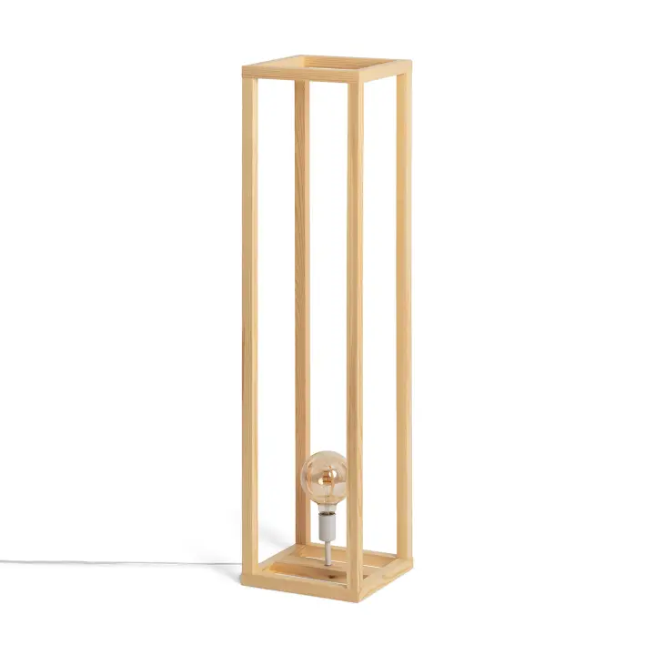 Ledkia Lámpara de Pie de Madera Coba - Diseño Nórdico-vintage para Iluminar Tu Hogar - 1